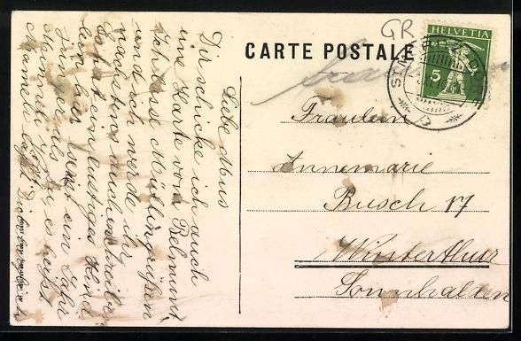 Cartoline postali: St. Moritz, Belmunt, Haus im Schnee, Eis – Usato da Berlin venduto da bartko-reher 1