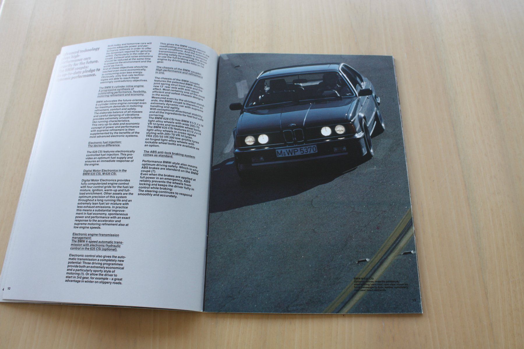 BMW Dokumente: BMW 6er 628CSI 635CSI Prospekt 2/1985 Englisch – Gebraucht aus Wikon von erwin400 5