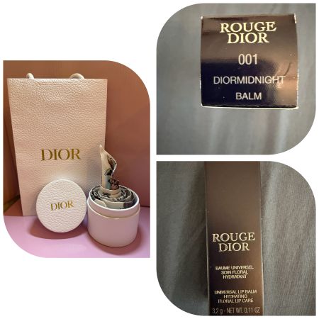 Dior Seiden Mitzah-Schal mit Dior Lip Balm 001 100% Original