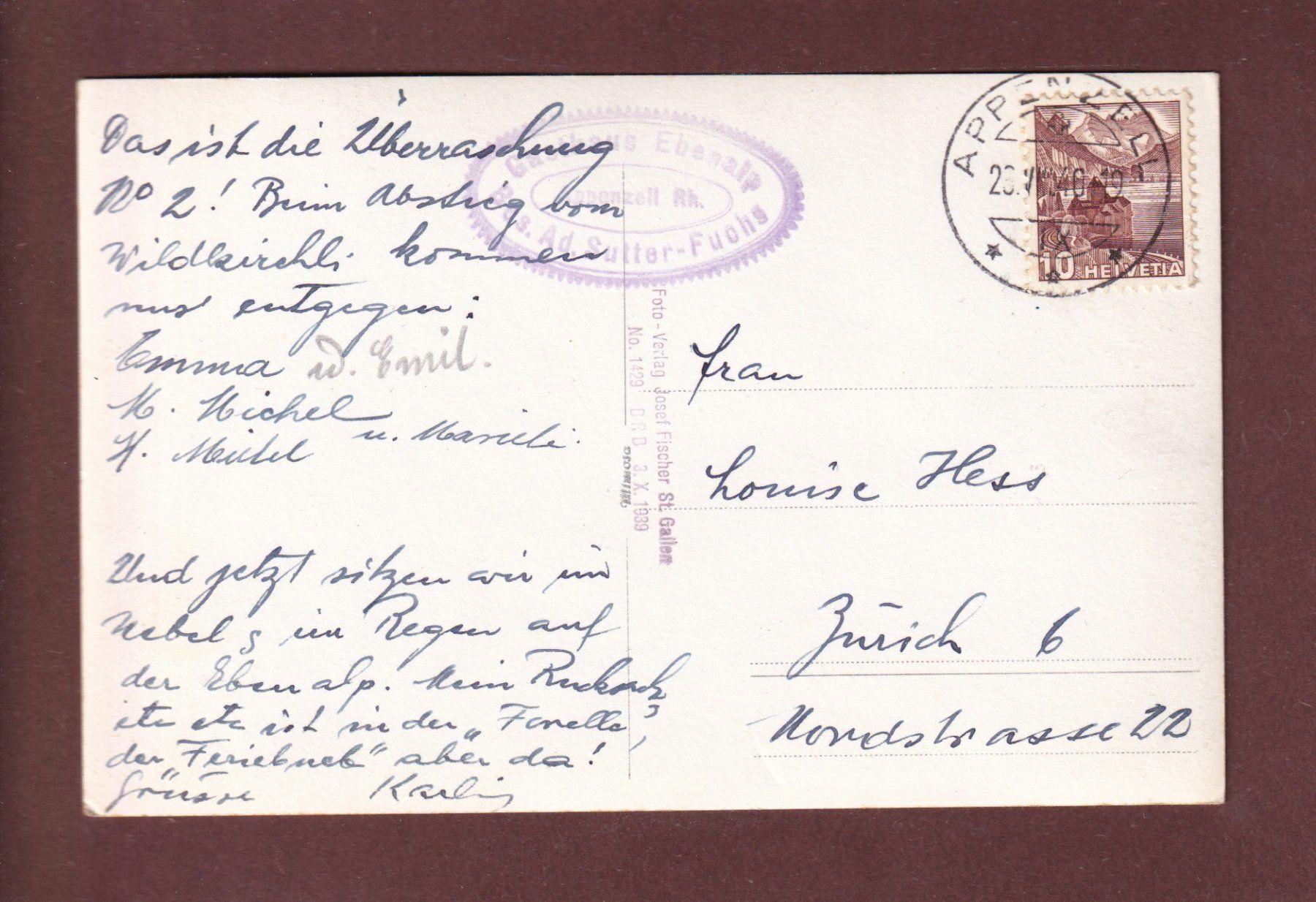 Cartoline postali: Berggasthaus EBENALP - 1940 – Usato da Pully venduto da nicecards-shop 1