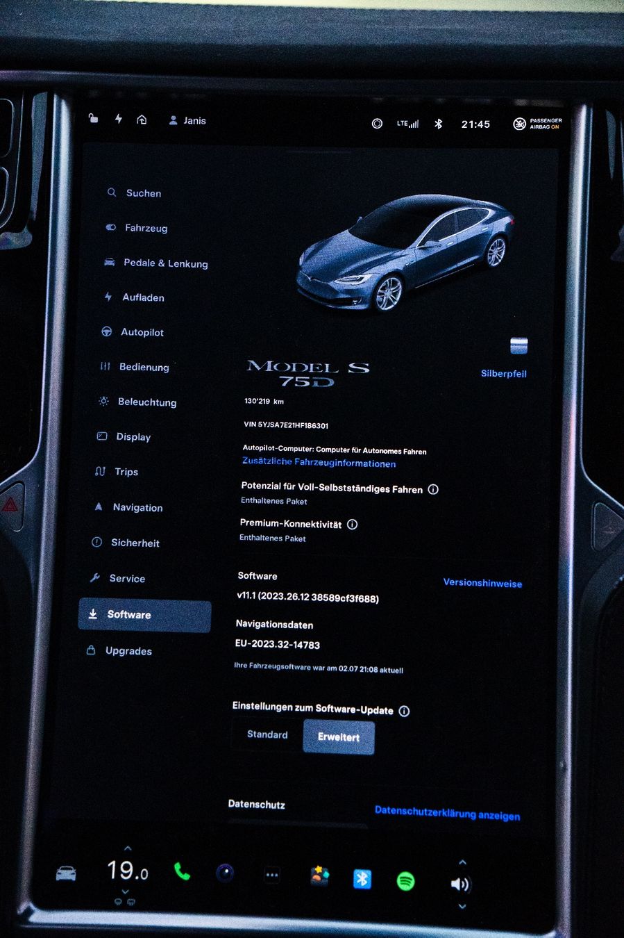 Tesla Autos: Tesla Model S 75D 2017 – Gebraucht aus Eiken von janzge 8