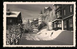 AK Arosa, Strassenpartie im Winter