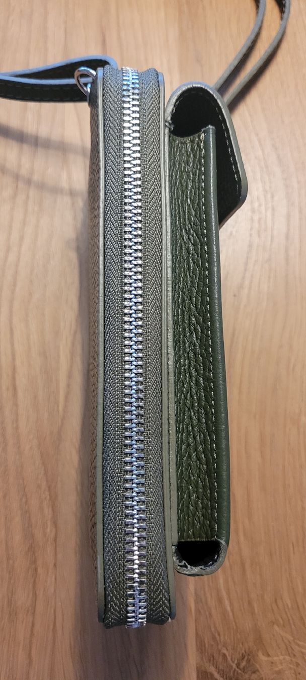 Taschen: Umhängetasche, Handytasche Echtleder olivgrün – Neu (gemäss Beschreibung) aus Oberägeri von TEACAKE 2