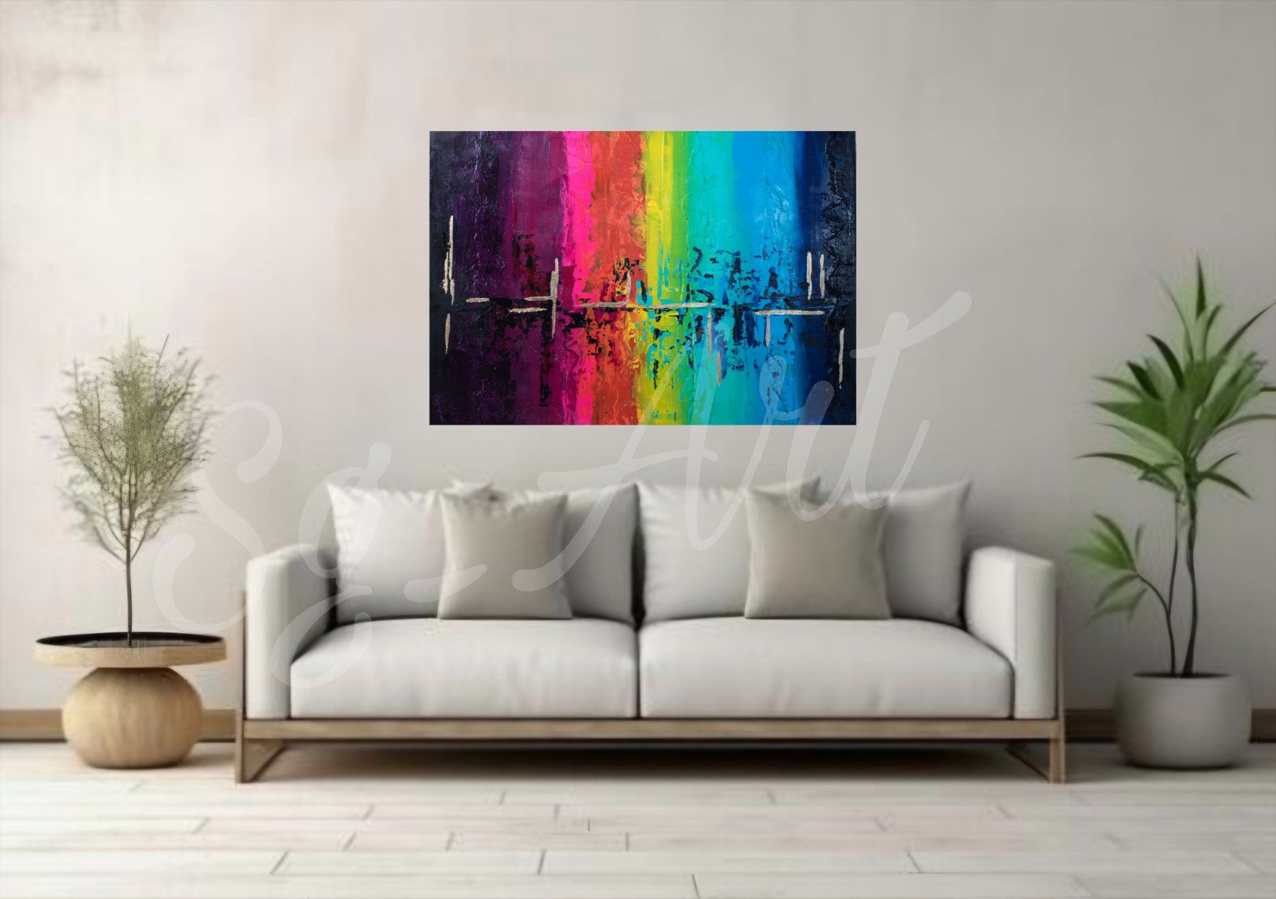 Dipinti: Acrylbild bunt abstrakt Gemälde Bild Neu Unikat – Nuovo e nell'imballaggio originale da Rheinau venduto da Sussel