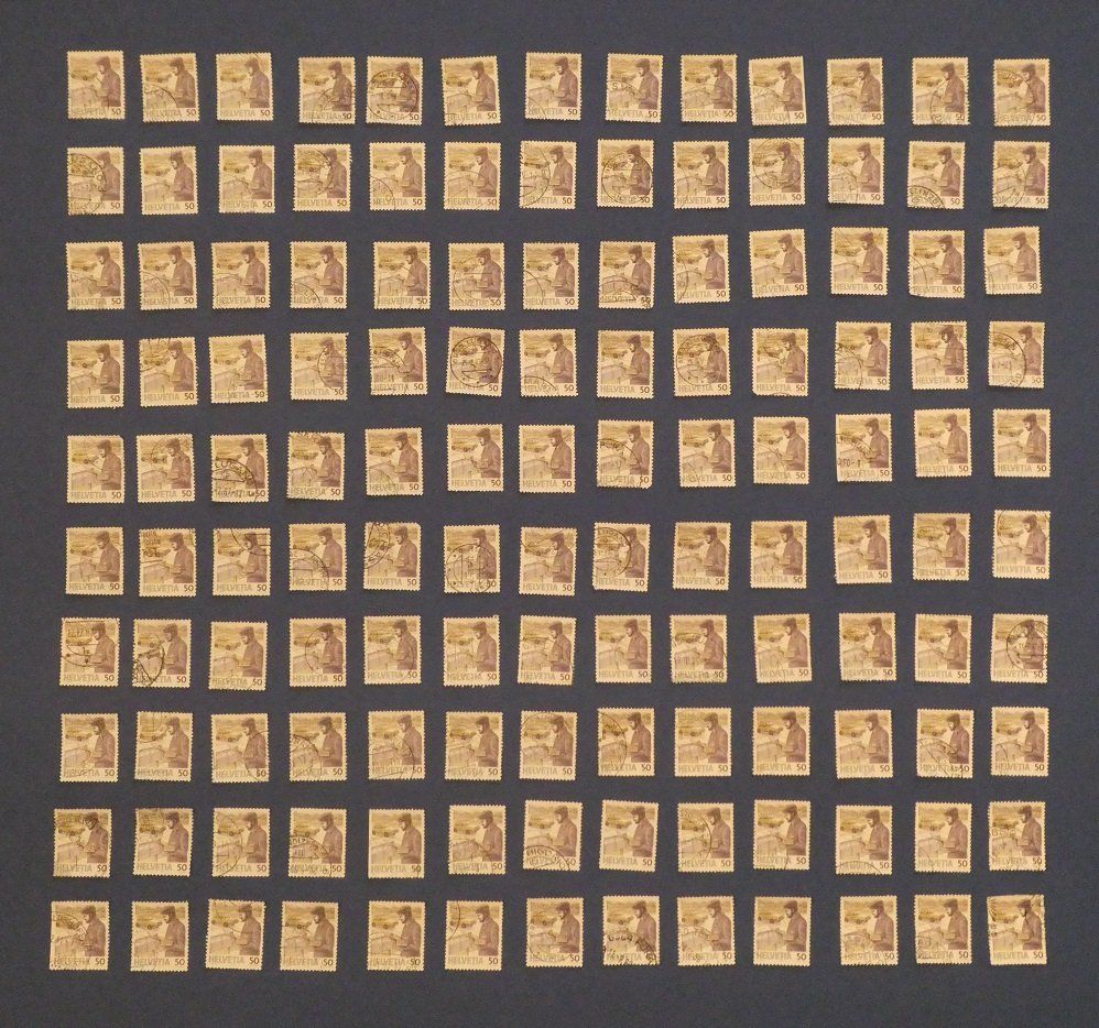 Tutti i francobolli: 130 Stück Briefmarke "Postbote". ZS 738. – Usato da Biasca venduto da mpeach01
