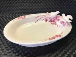 VIDE POCHES ABREUVOIR EN PORCELAINE AVEC OISEAUX