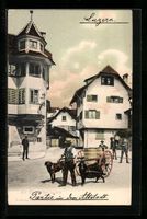 AK Luzern, Strassenpartie mit Zughunden