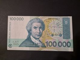 Croatie 1993 100.000 dinara P27 