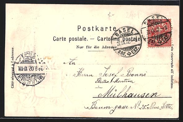 Cartes postales: Basel, Alte Rheinbrücke mit Grossbasel, – D'occasion à Berlin par bartko-reher 1