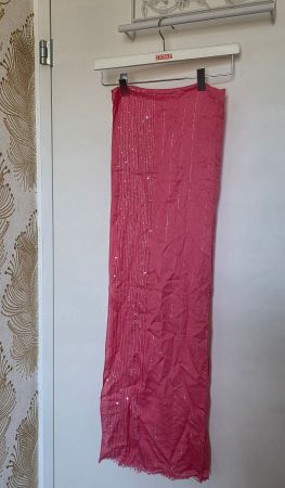 rosa Halstuch mit Pailletten & Glitzerfäden