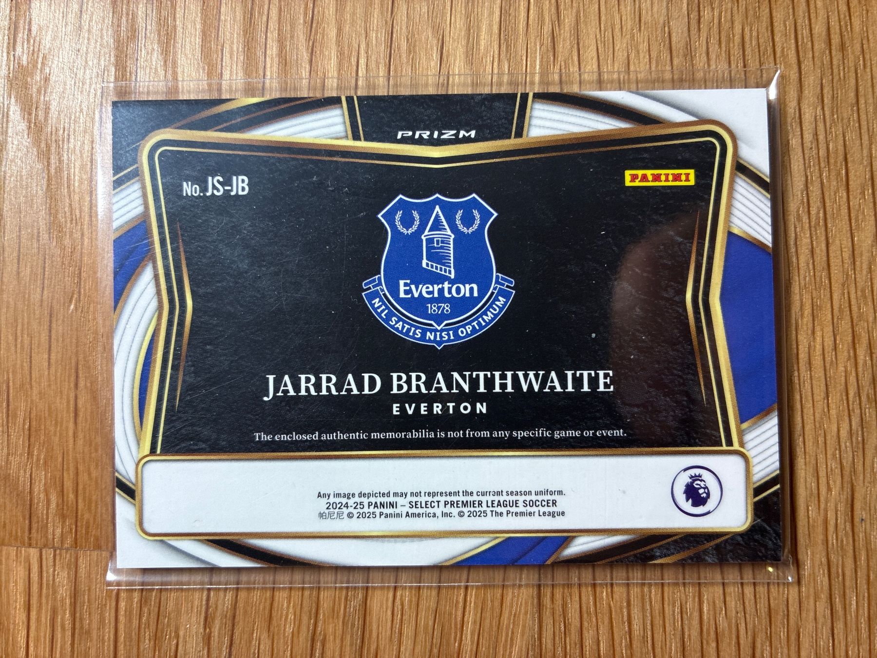 Topps Carte collezionabili: Panini Select Jarrad Branthwaite Everton Patch – Usato da Wangenried venduto da Garagara 1