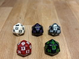 Set von 5 Magic the Gathering D20 Würfel