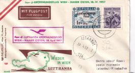 Erstflug Lufthansa Wien - Istanbul 1957, seltene Etappe !