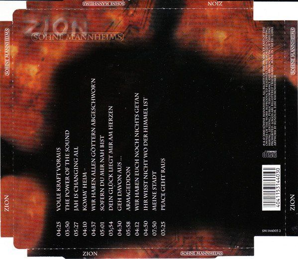 CD: CD Söhne Mannheims - Zion (2000) – Usato da Möriken AG venduto da mineralia 1