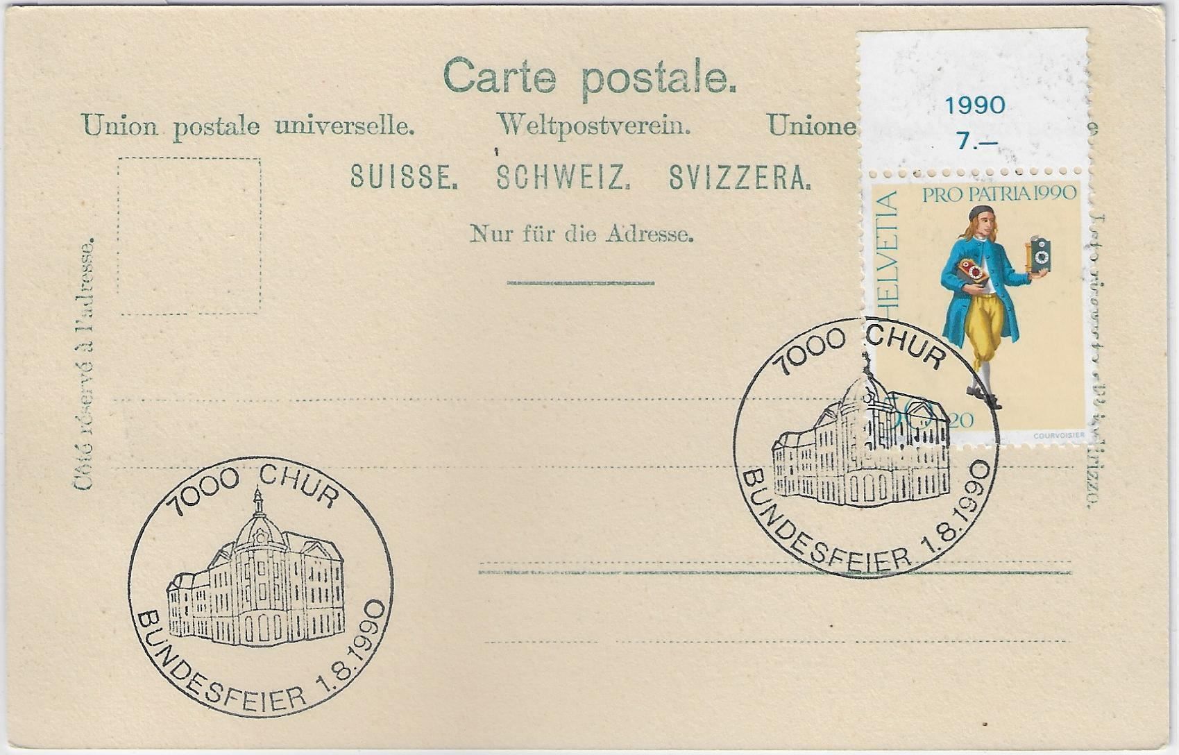Cartoline postali: Chur gegen Calanda – Usato da Ettingen venduto da Kartenplanet 1
