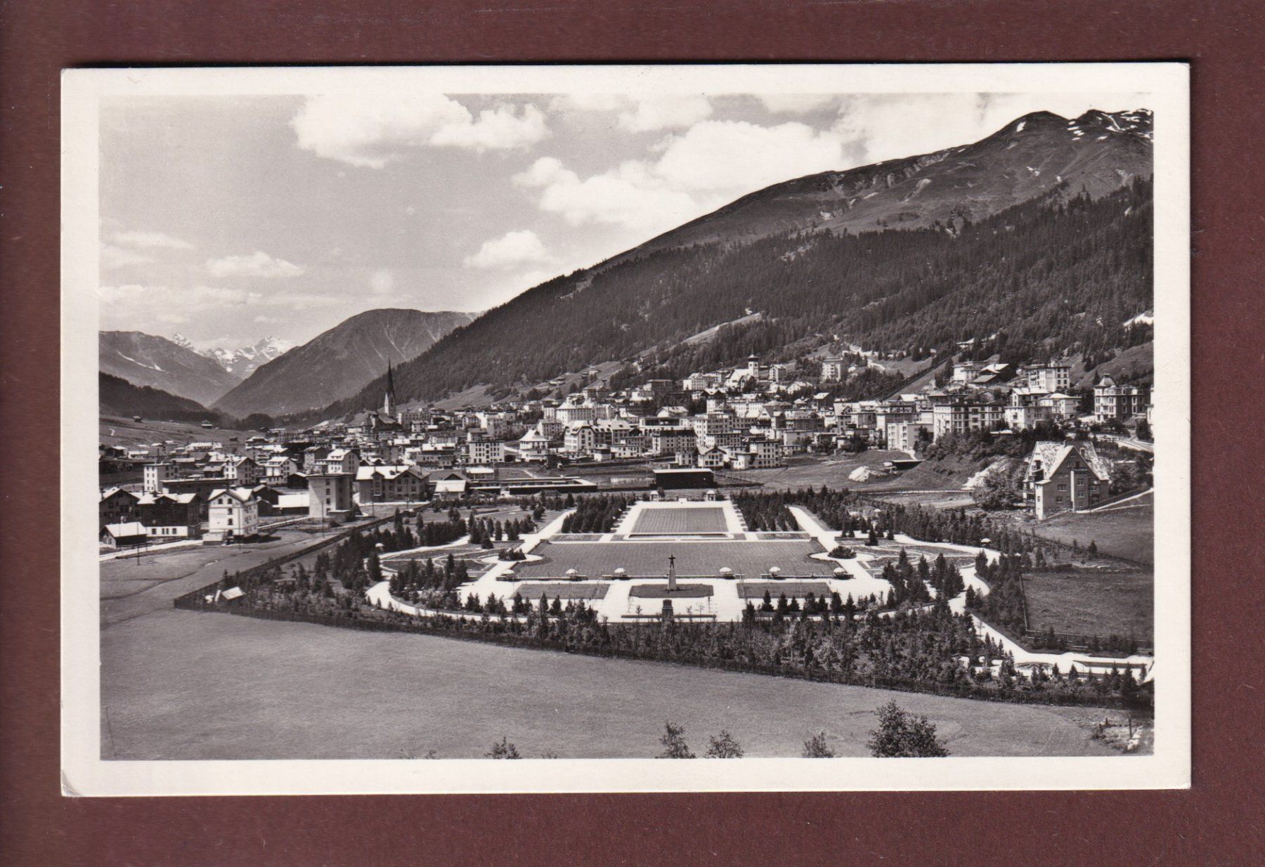 Cartoline postali: DAVOS - Kurpark - 1960 – Usato da Pully venduto da nicecards