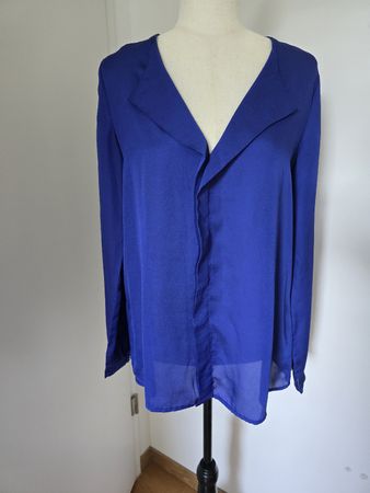 Esprit Bluse Gr 36 – Kobaltblau Satin Revers 