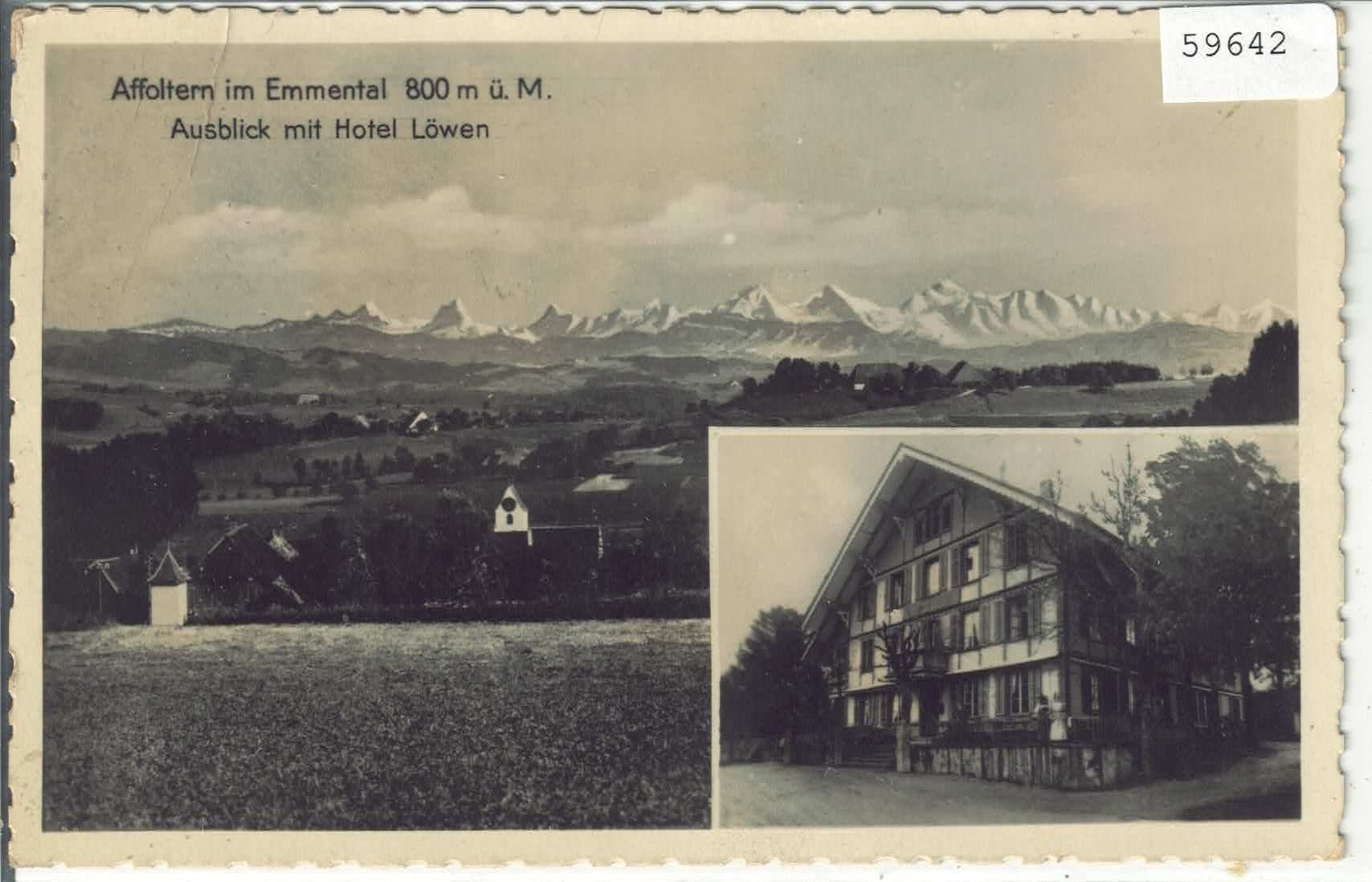 Cartes postales: Affoltern i./E. - Ausblick mit Hotel Löwen – Défectueux à Ettingen par Kartenplanet