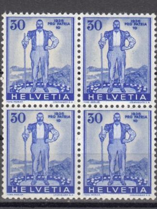 Alle Briefmarken: SBK W4 im 4er-Block (postfrisch) – Gebraucht aus Bürglen TG von StampGraf