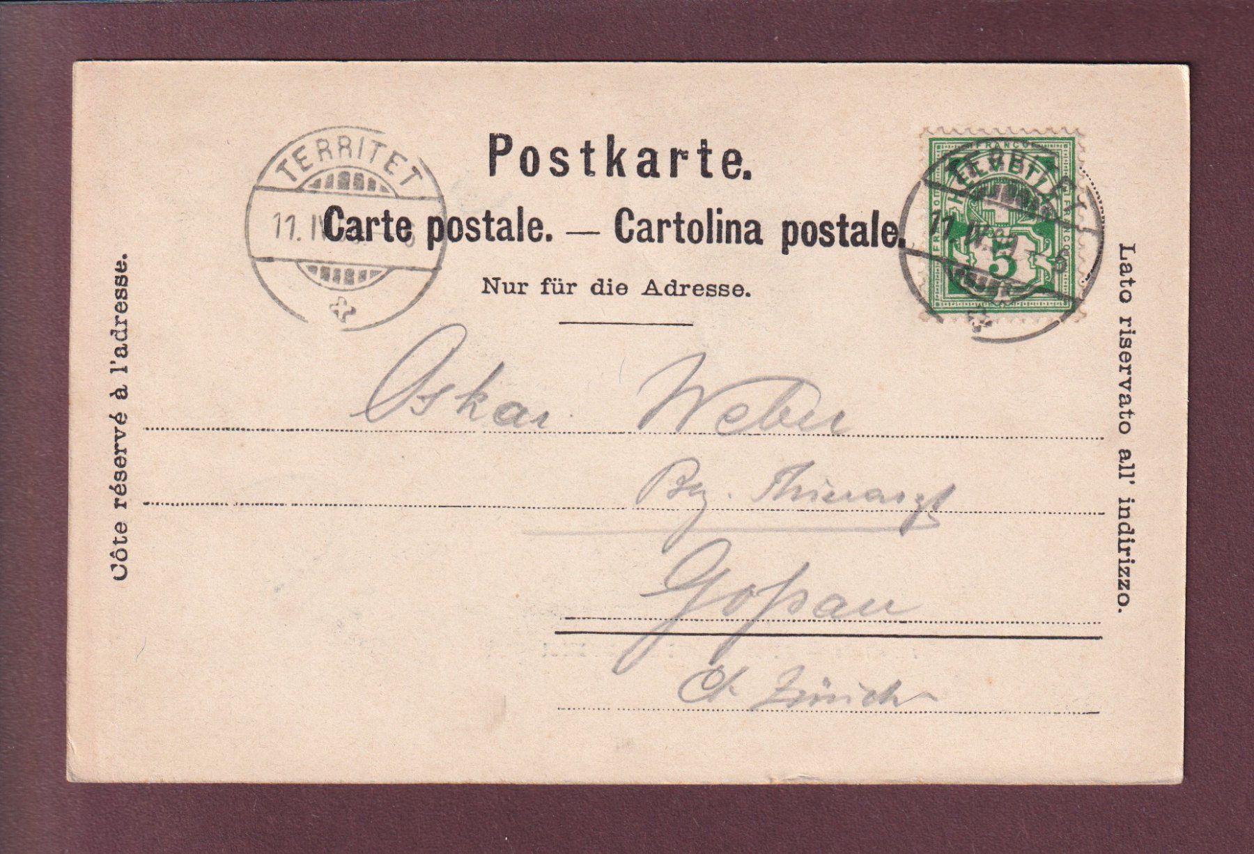 Cartoline postali: GLION - Clair de Lune - 1899 – Usato da Pully venduto da nicecards 1
