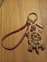 Schlüsselanhänger Schildkröte goldfarben mit Strass neu