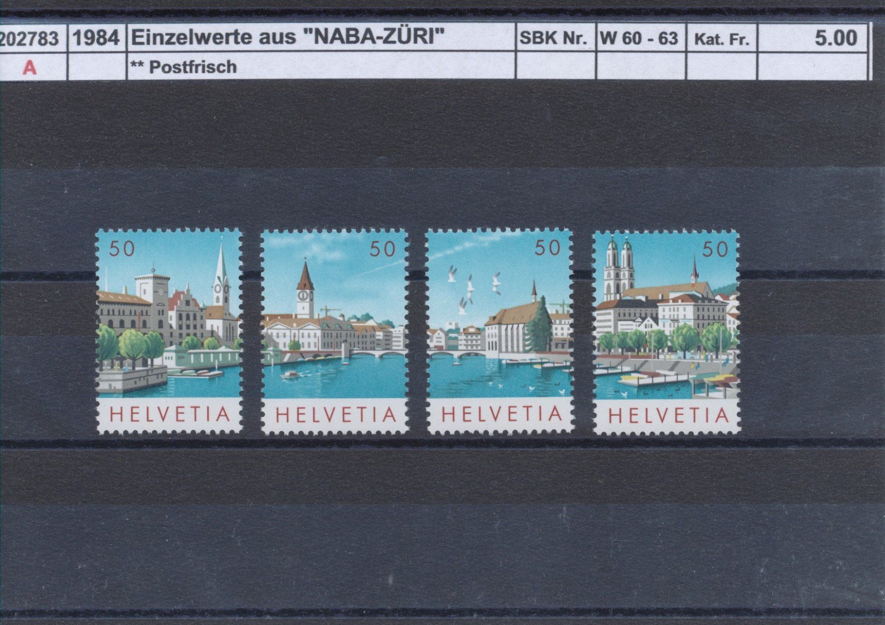Tutti i francobolli: 1984 Einzelwerte aus "NABA ZÜRI - Block", ** postfrisch – Nuovo (secondo la descrizione) da Winterthur venduto da Zupogeru