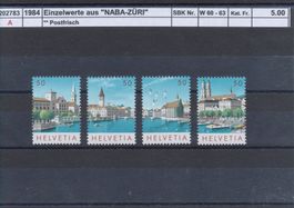 1984 Einzelwerte aus "NABA ZÜRI - Block", ** postfrisch