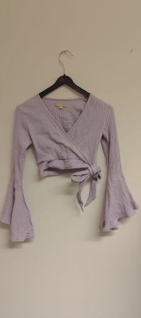 Lilac Ribbed Wrap Top (XS)