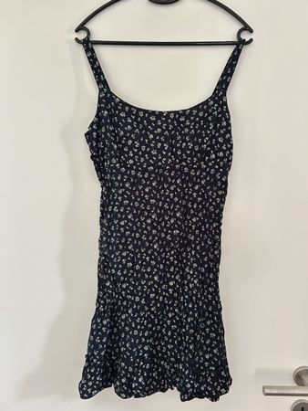 Kleid dunkelblau geblümt Grösse S guter Zustand