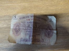 Banknote 5 Schilling Alliierte Militärbehörde 1944