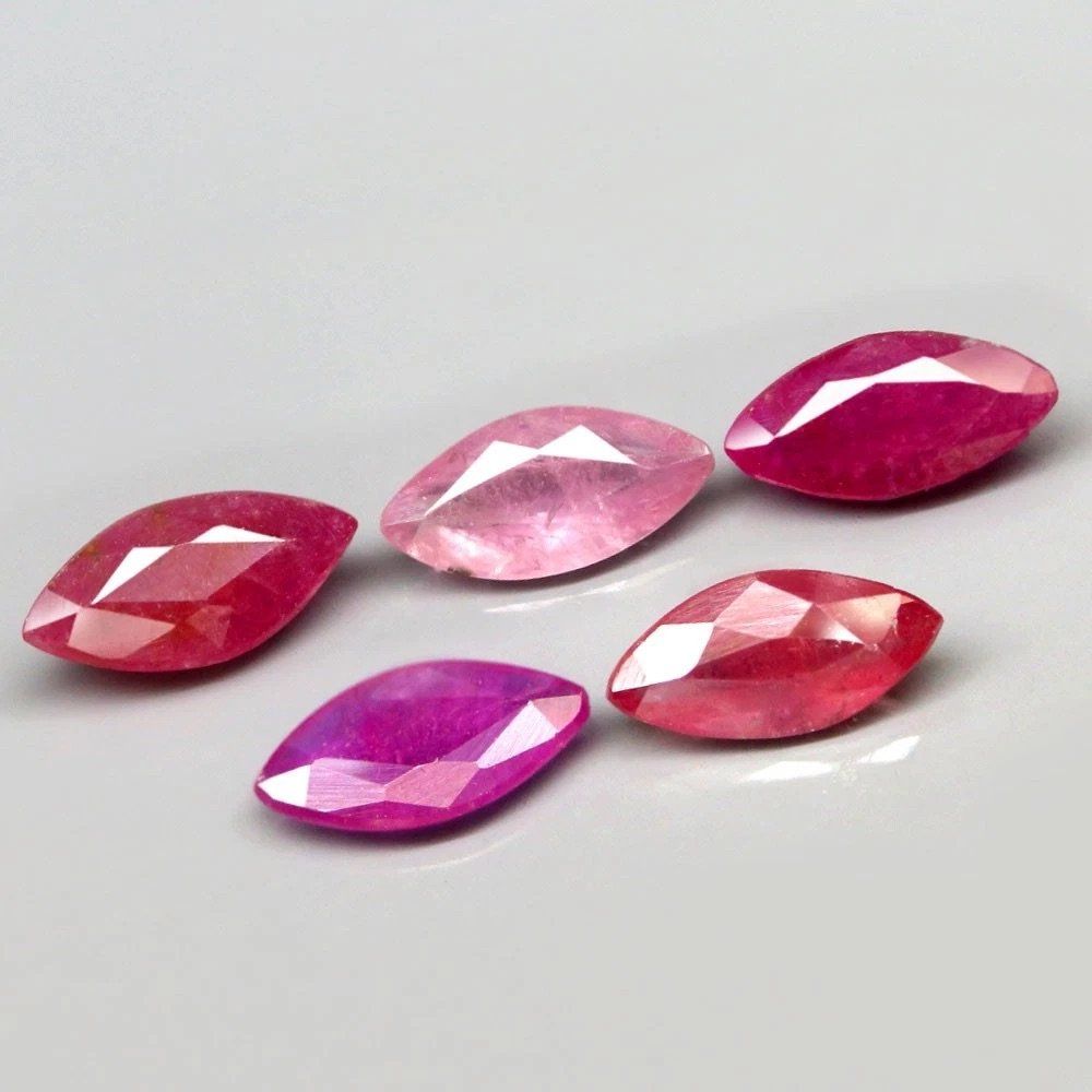 Pietre preziose: Natural Ruby - 6 x 3 mm - 1.42 ct - 5 Pcs – Nuovo (secondo la descrizione) da Zürich venduto da Yoohooz 3