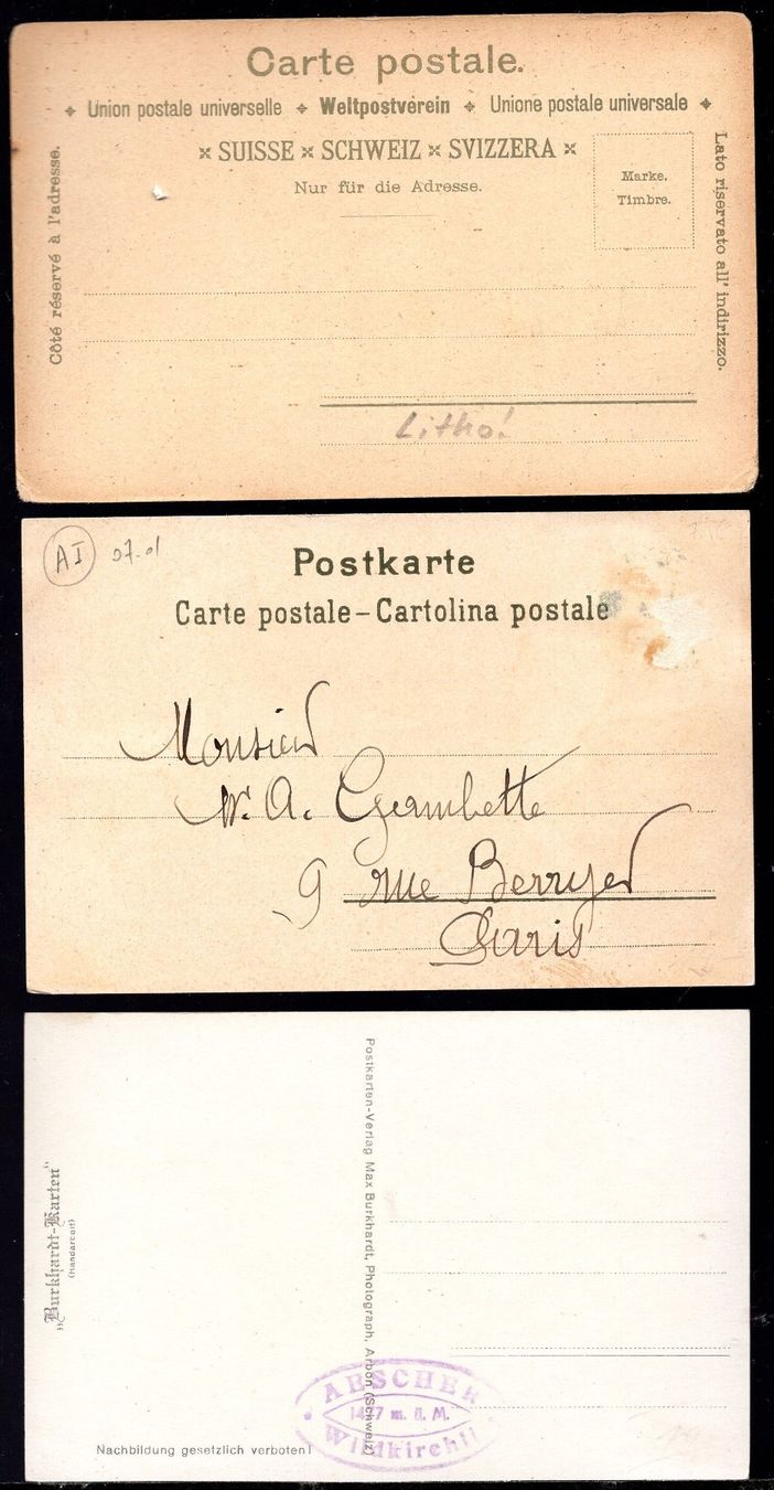 Cartoline postali: 3 Karten  WILDKIRCHLI – Usato da Aarau venduto da kufi44 1