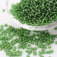 Rocailles Silberlinie Grün 30g / 3mm