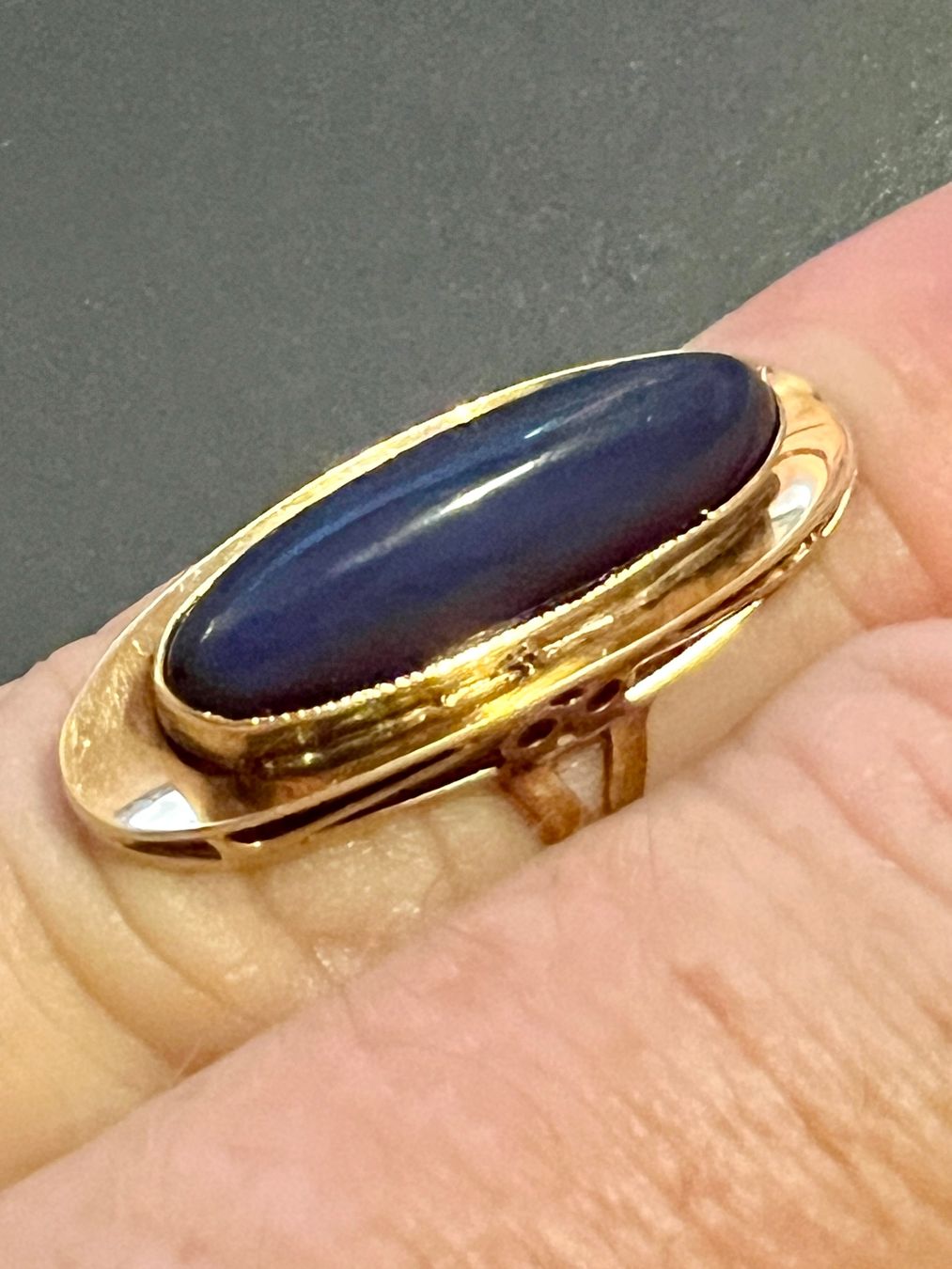 Anelli: Gold-Ring 14K Cabochon – Usato da Chur venduto da Penting1935 7