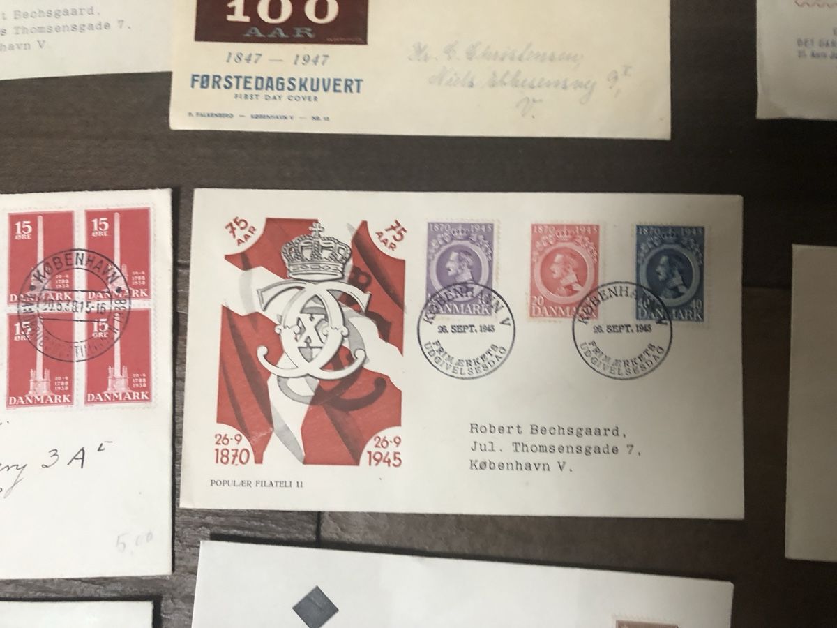 Tutti i francobolli: 13 rare FDC DENMARK 1938-1947 – Usato da Lufingen venduto da Rac0 2
