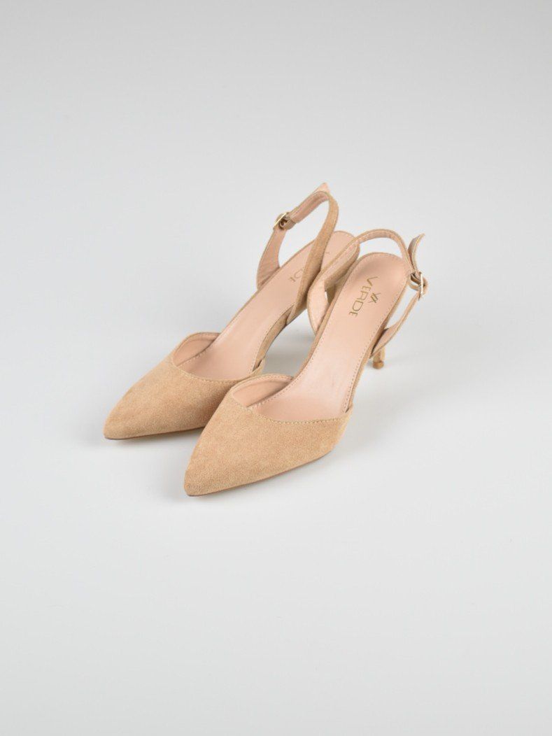 Scarpe da donna: Verde Slingback Pumps Gr.39, Wildleder-Optik, beige – Nuovo (secondo la descrizione) da Nürensdorf venduto da 2ND_STORY