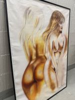 Gemälde Akt Frau blond signiert gerahmt