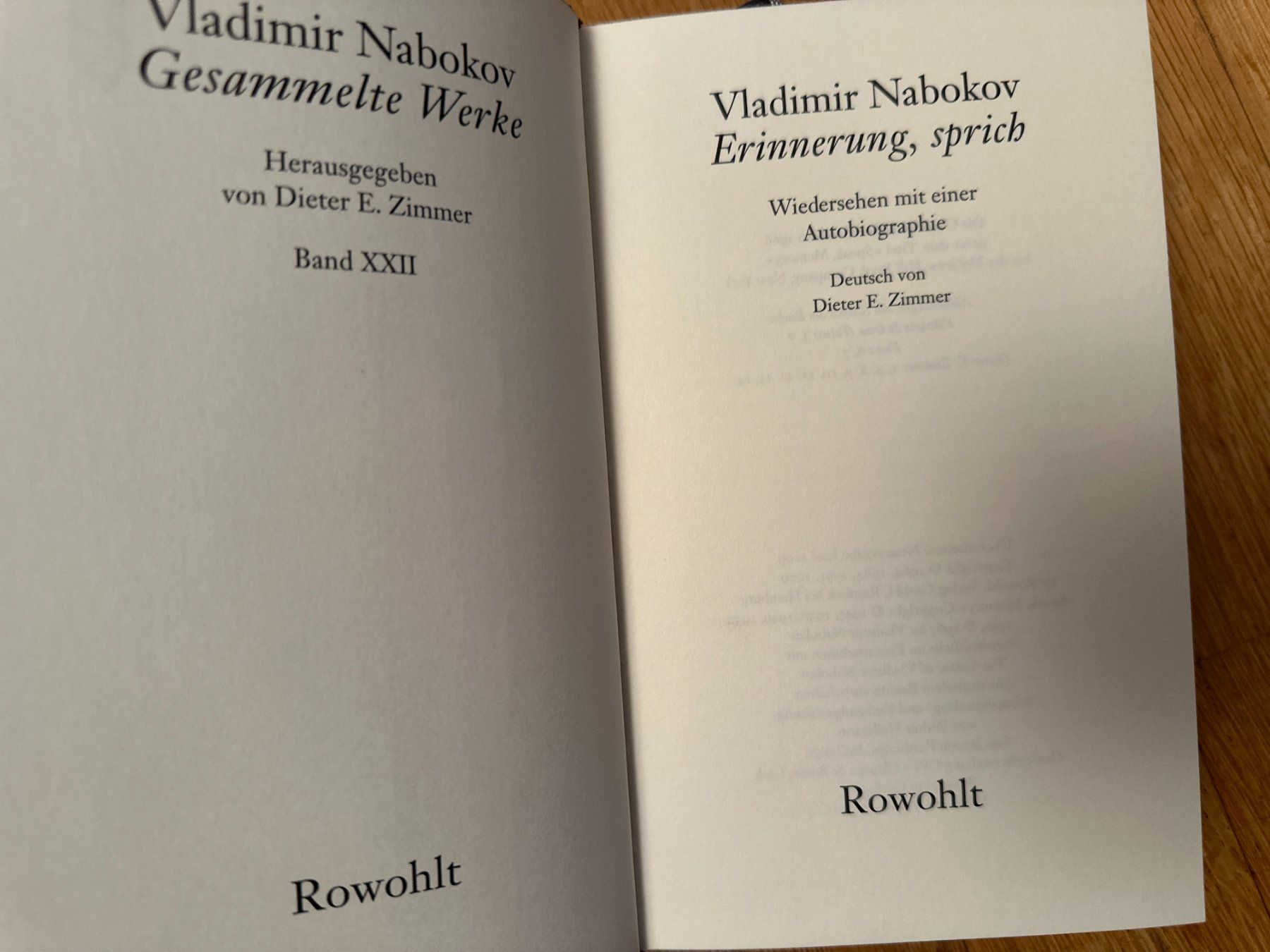Libri: Vladimir Nabokov: Erinnerung, sprich – Usato da Zürich venduto da allp 2