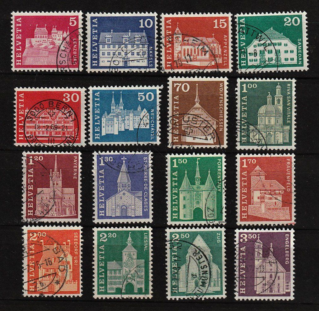 Tutti i francobolli: 1964-1968 Serie  Baudenkmäler – Usato da Arlesheim venduto da gaugi43