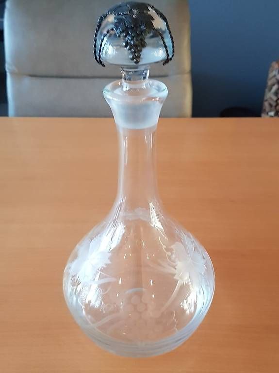 Caraffe: Kristall-Weinkaraffe mit Mattiertem Decor – Usato da Benken SG venduto da Alfa74