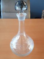 Kristall-Weinkaraffe mit Mattiertem Decor