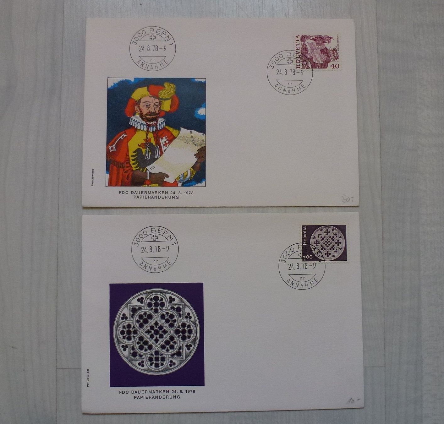 Tous les timbres: Lot ++ 6 FDC`s Papieränderung 1978 – D'occasion à Walkringen par Casablanca777 1