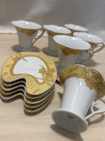 Elegantes Espresso- / Kaffeeservice, 6 Personen, Gelbgold