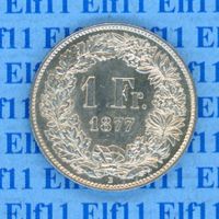 CHF___1.00 1877 stgl * nigelnagelneu! 1 Franken