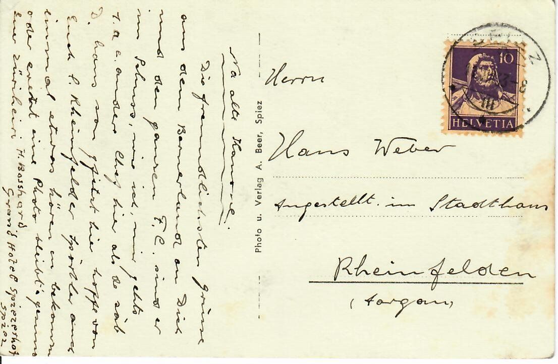 Cartoline postali: Spiez – Usato da Hochdorf venduto da Ziegel-16 1
