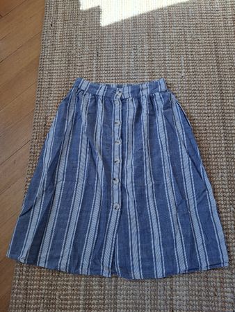 Jupe en coton bleue et blanche M