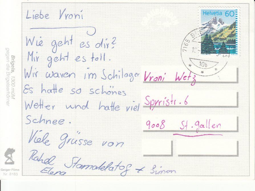 Cartes postales: Brigels 1984 – D'occasion à Bürglen TG par StampGraf 1