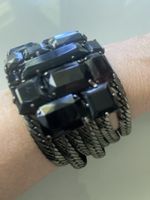 Bracelet Métal Noir et Strass - Glamour Chic!