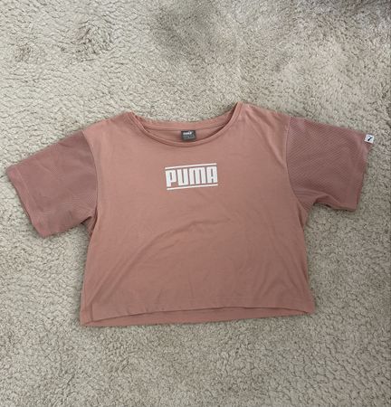 T-shirt Puma rose, manches filet - Taille XS
