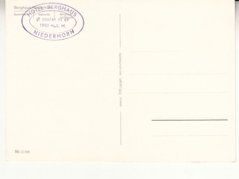 Cartoline postali: Niederhorn Beatenberg ca. 1970 – Usato da Bürglen TG venduto da StampGraf 1